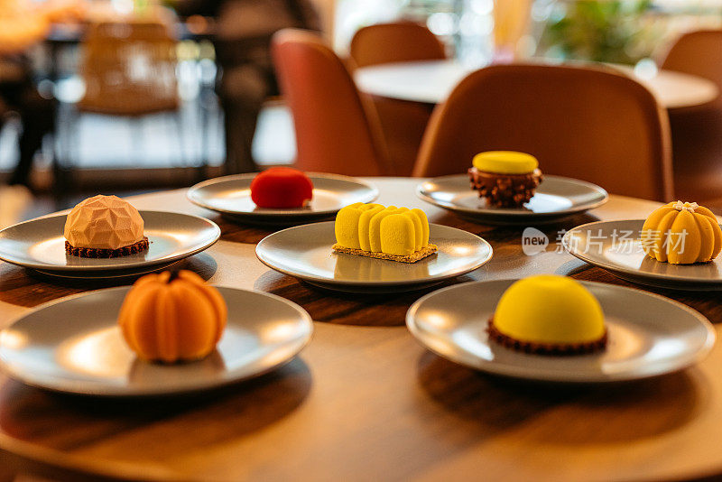 Mini Cakes On The Table In A Café